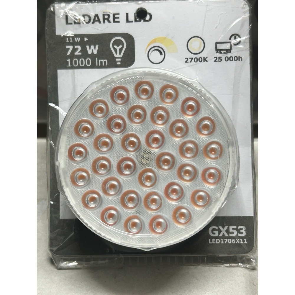 IKEA LEDARE GX53LED Light Bulb 11W 72W 1000LM 2700K Dimmable Discontinued Opened